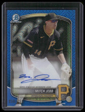 Load image into Gallery viewer, 2025 Bowman Chrome #BMA-MJ Mitch Jebb Prospect Autographs Blue Mojo #/150
