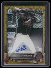 Load image into Gallery viewer, 2025 Bowman Jansel Luis Chrome Prospect Autographs Gold Shimmer Refractor #/50
