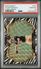Load image into Gallery viewer, 2025 Panini Select #441 Tyler Shough Zebra Prizm PSA 10
