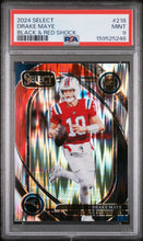Load image into Gallery viewer, 2024 Panini Select #218 Drake Maye Black &amp; Red Shock PSA 9
