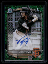 Load image into Gallery viewer, 2025 Bowman Jhonny Level Chrome Prospect Autographs Green Grass Refractor #/99
