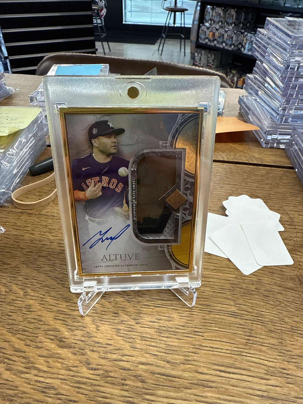 Jose Altuve 2023 Topps Transcendent Gold Framed Patch Auto 04/15