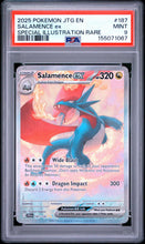 Load image into Gallery viewer, 2025 Pokemon Jtg En-Journey Together #187 Salamence Ex SIR PSA 9
