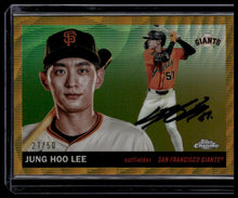 Load image into Gallery viewer, 2025 Topps Chrome Platinum #106 Jung Hoo Lee Gold Wave Refractor #/50
