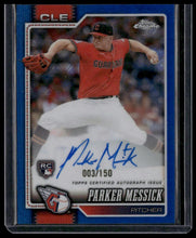 Load image into Gallery viewer, 2026 Topps Chrome Logofractor Parker Messick Autographs Blue Refractor #/150
