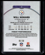 Load image into Gallery viewer, 2025 Finest #8 Will Howard Gold Geometric Refractor #/50
