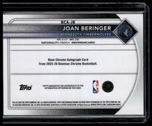 Load image into Gallery viewer, 2025-26 Bowman #BCA-JB Joan Beringer Chrome Autos Reptilian Green Refractor #/99

