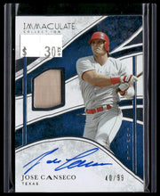 Load image into Gallery viewer, 2026 Panini Immaculate Collection Jose Canseco Immaculate Lumber Signatures #/99

