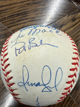 Load image into Gallery viewer, 1998 Cleveland Indians Team Signed Official American League Divisional Series Baseball JSA Authentication Z70835 Thome Alomar Vizquel Hargrove Manuel Colon
