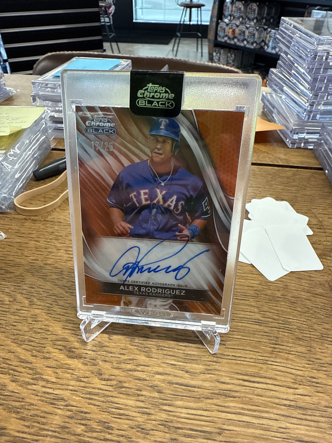 Alex Rodriguez 2024 Topps Chrome Black Orange Refractor Auto 17/25
