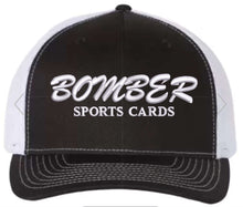 Load image into Gallery viewer, Black/White Classic Bomber Sports Cards Hat
