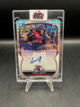 Load image into Gallery viewer, Angel Genao 2023 Bowman Chrome Speckle Refractor 1st Bowman AUTO RC /299 #CPA-AG
