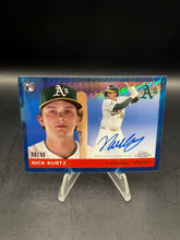 Load image into Gallery viewer, Nick Kurtz 2025 Topps Chrome Platinum Anniversary Blue Prism RC Auto 98/99
