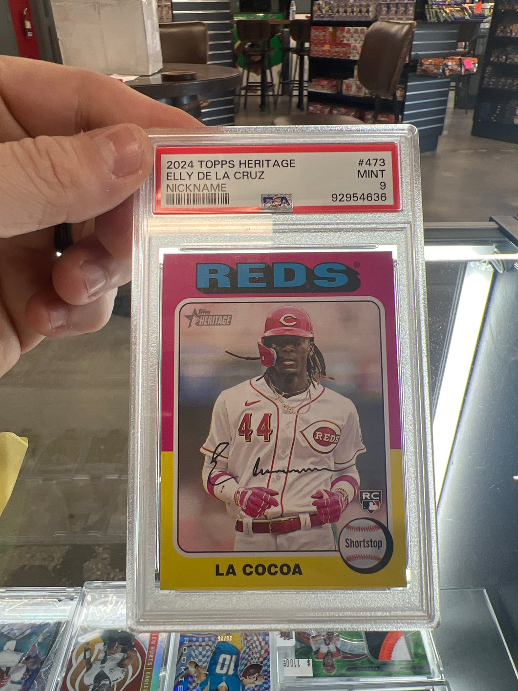 2024 Topps Heritage ELLY DE LA CRUZ #473 RC Rookie Nickname SSP La Cocoa PSA 9