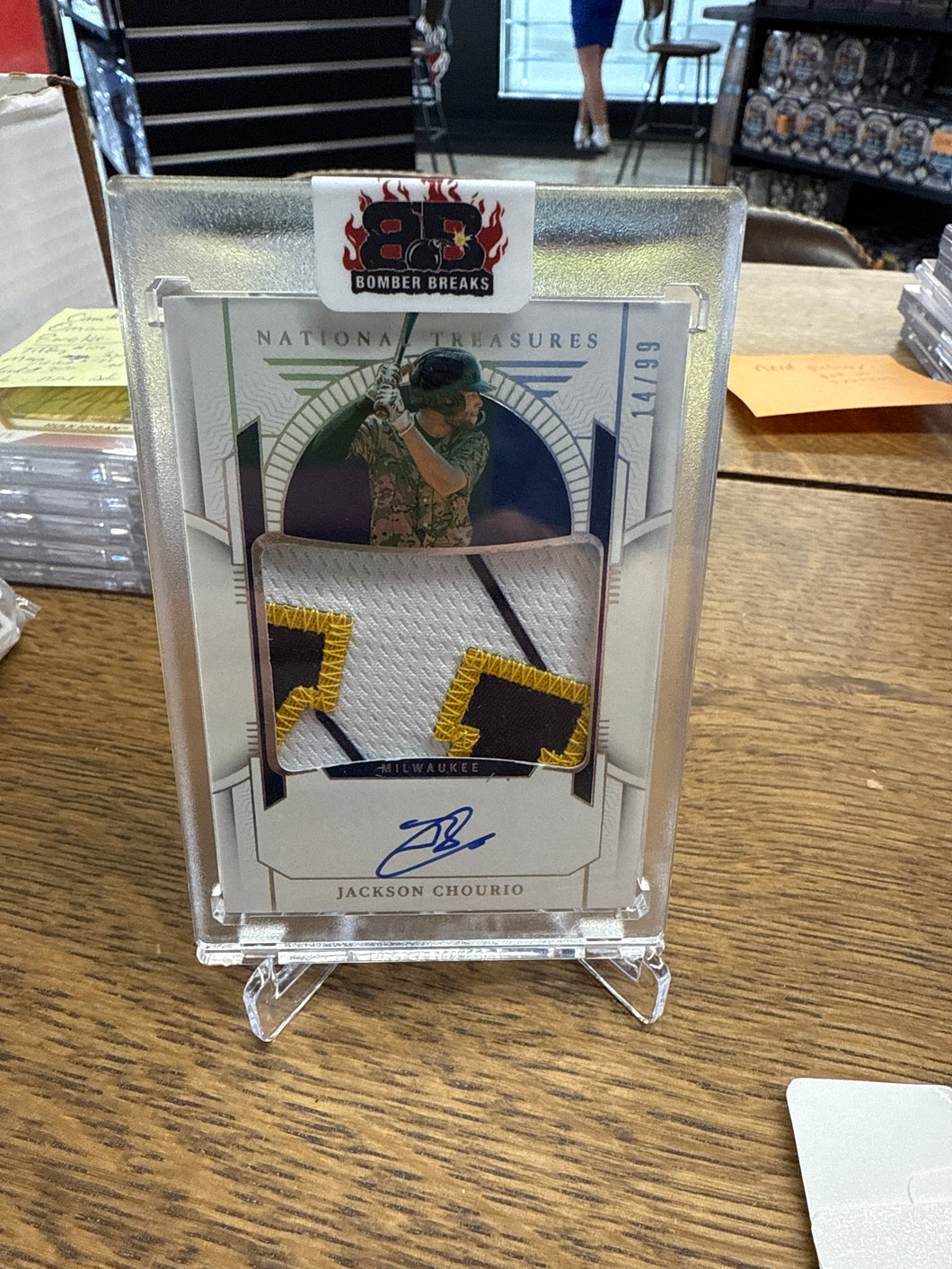 Jackson Chourio 2024 Panini National Treasures Prospect Jumbo Patch Auto 14/99