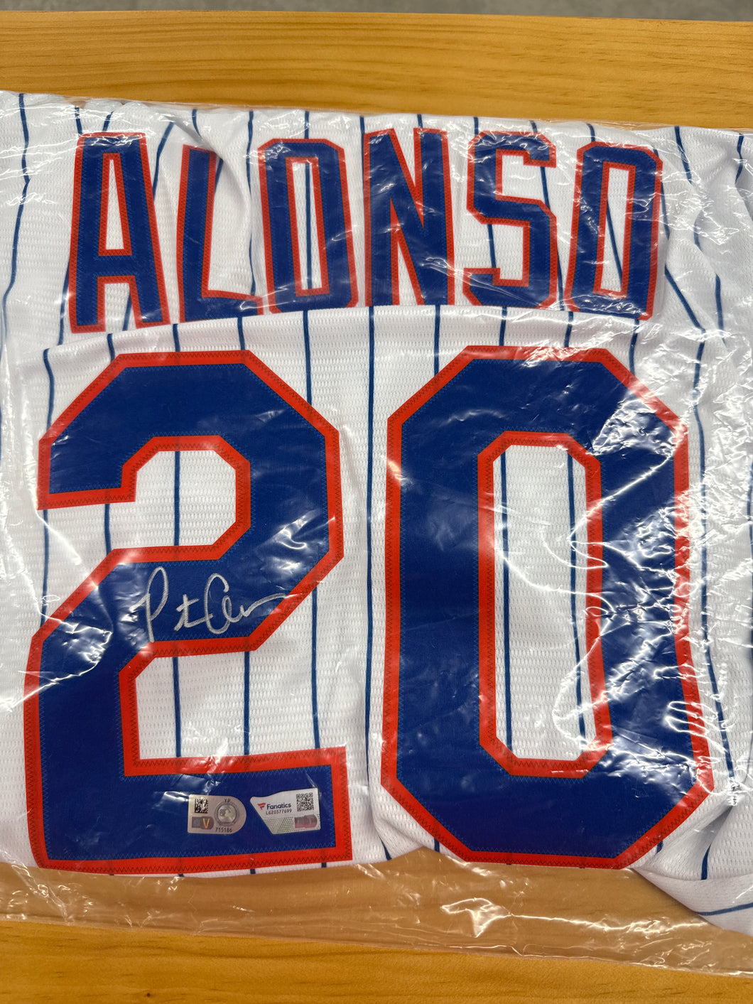 Pete Alonso Autographed NY Mets White Pinstripe Authentic Nike Jersey - Fanatics COA