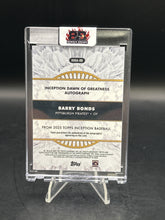 Load image into Gallery viewer, Barry Bonds 2025 Topps Inception Dawn of Greatness Auto /10 #DOGA-BB
