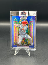 Load image into Gallery viewer, Mike Trout 2021 Panini Prizm Blue Mojo Stained Glass /199 #SG-1
