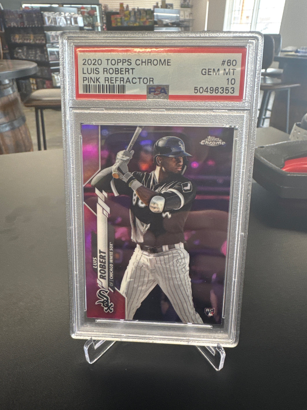 Luis Robert 2020 Topps Chrome Pink Refractor Rookie RC PSA 10