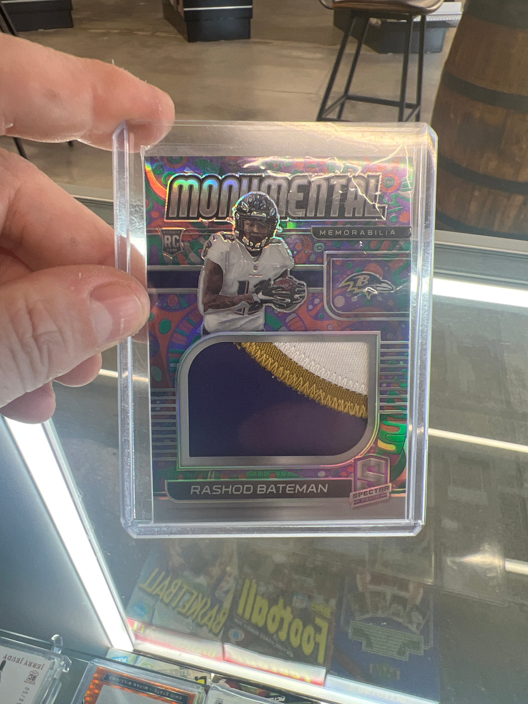 2021 Spectra Monumental Psychedelic Prizm Rashod Bateman #'d 2/5 Rookie RC Ravens