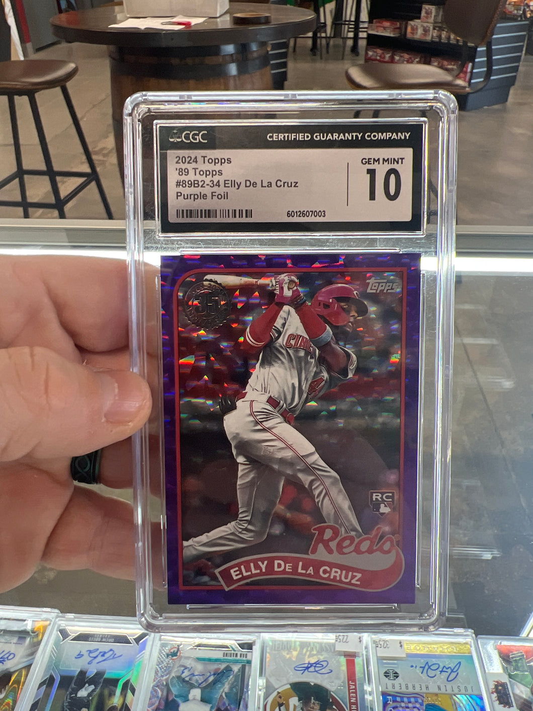 2024 Topps Elly De La Cruz 1989 35th anniversary RC Purple Foil 43/75 CGC 10