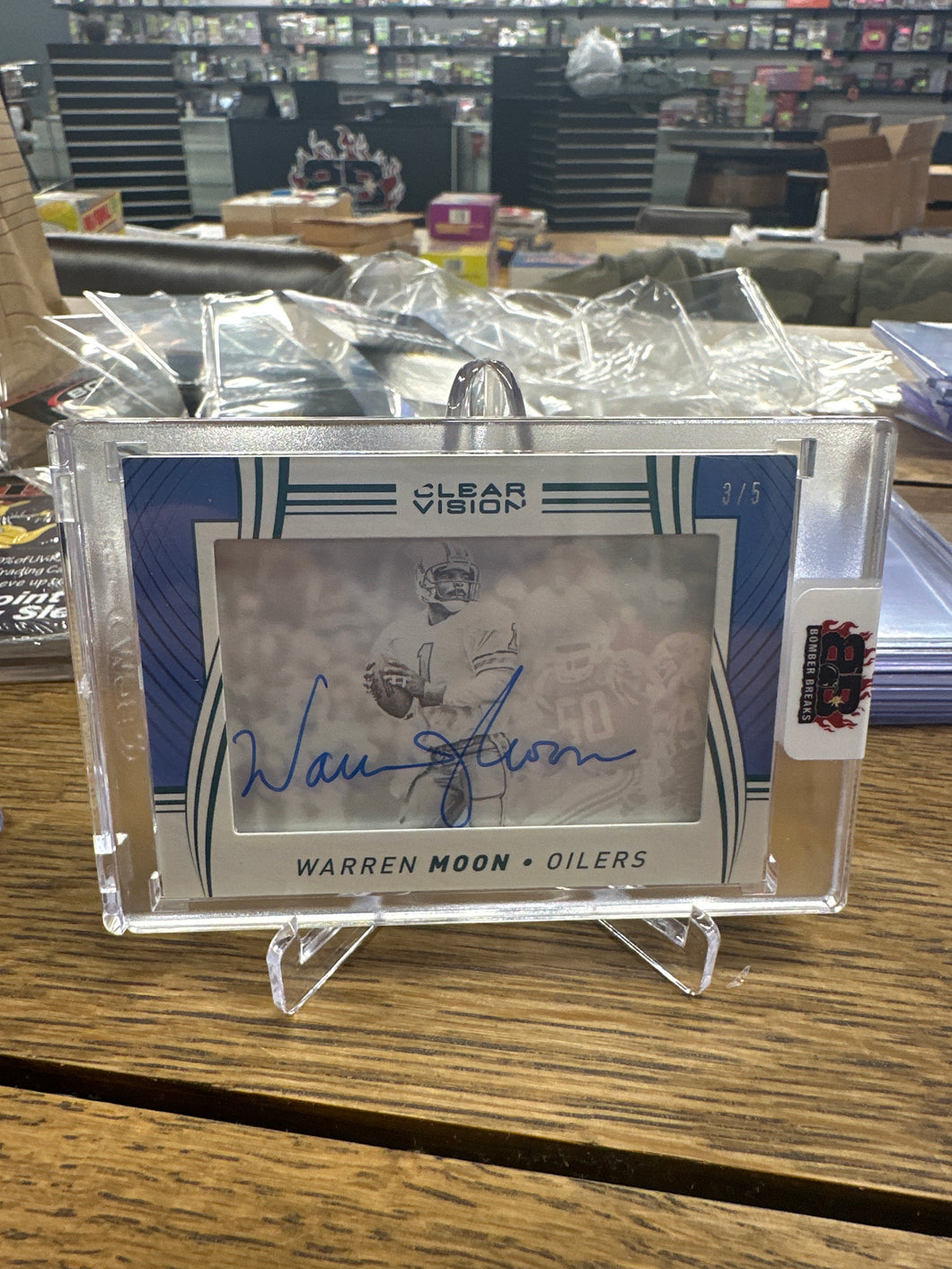 Warren Moon 2016 Panini Clear Vision Visionary Signatures Clear Auto 3/5