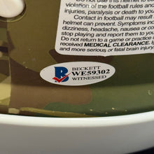 Load image into Gallery viewer, Travis Kelce Autographed Super Bowl LIV Champs Inscription AUTHENTIC Camo Kansas City Chiefs Full Size Helmet - Beckett Authentication
