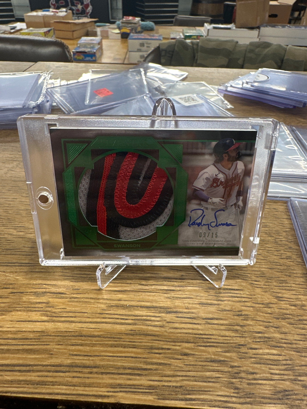 Dansby Swanson 2022 Topps Five Star Jumbo Patch Auto 09/15