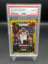 Load image into Gallery viewer, Anthony Edwards 2023 Panini Prizm Monopoly Gold / 49 PSA 10
