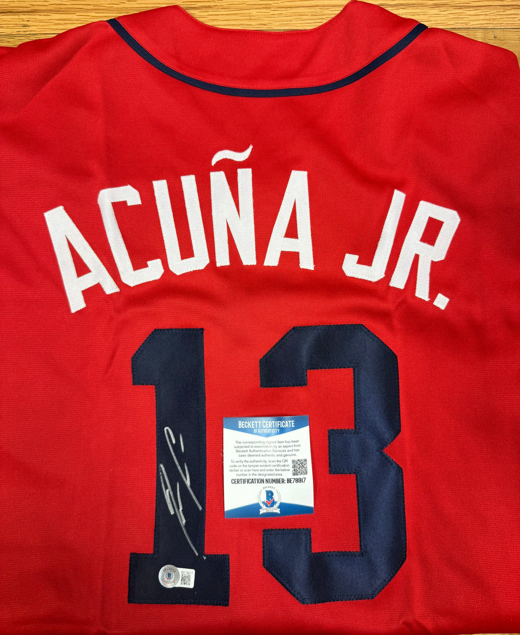 Ronald Acuna Autographed Jersey Beckett Authentication