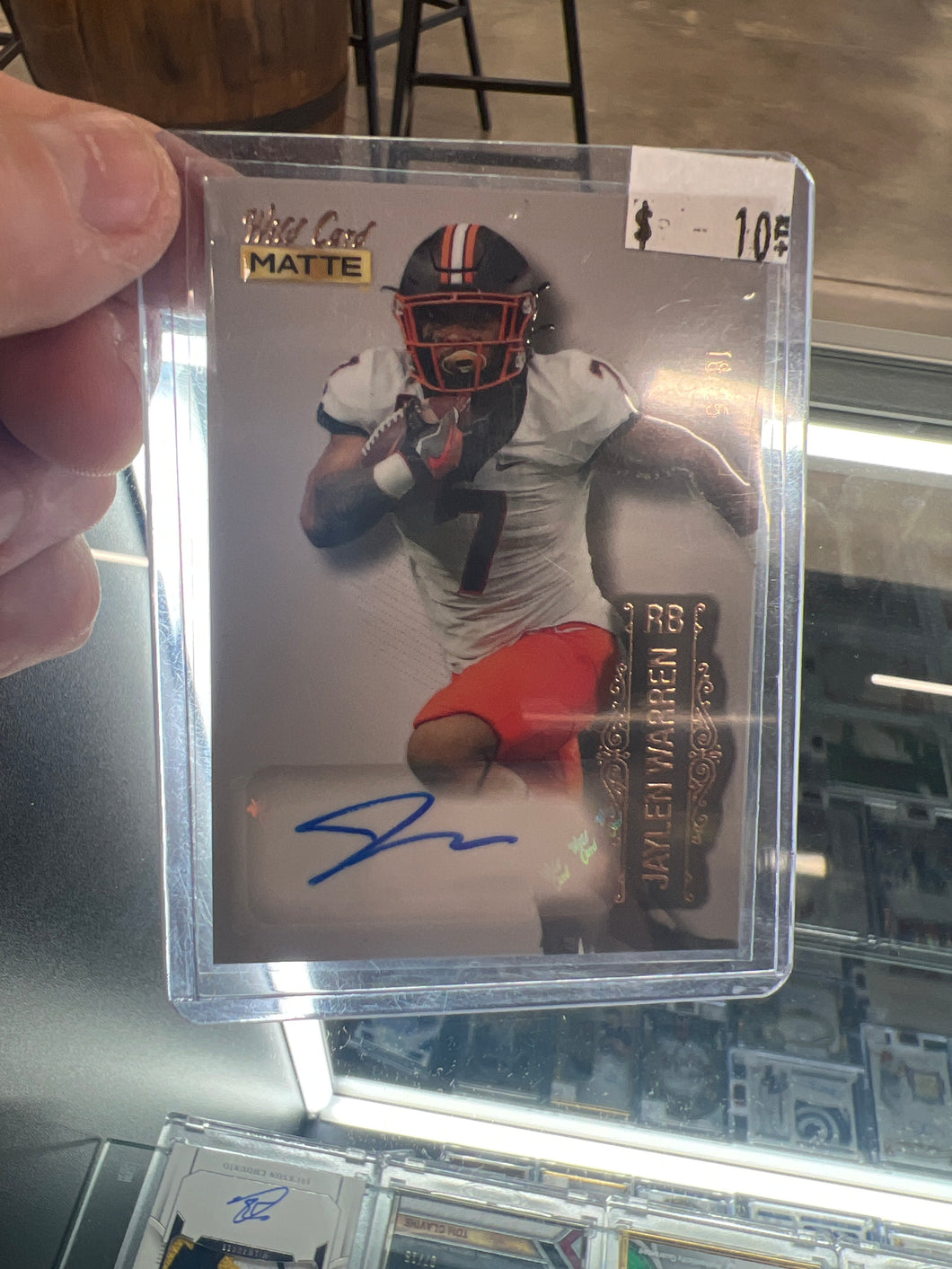 2022 Wild Card MATTE Auto Premium Red Foil 18/25 Jaylen Warren Rookie Auto RC