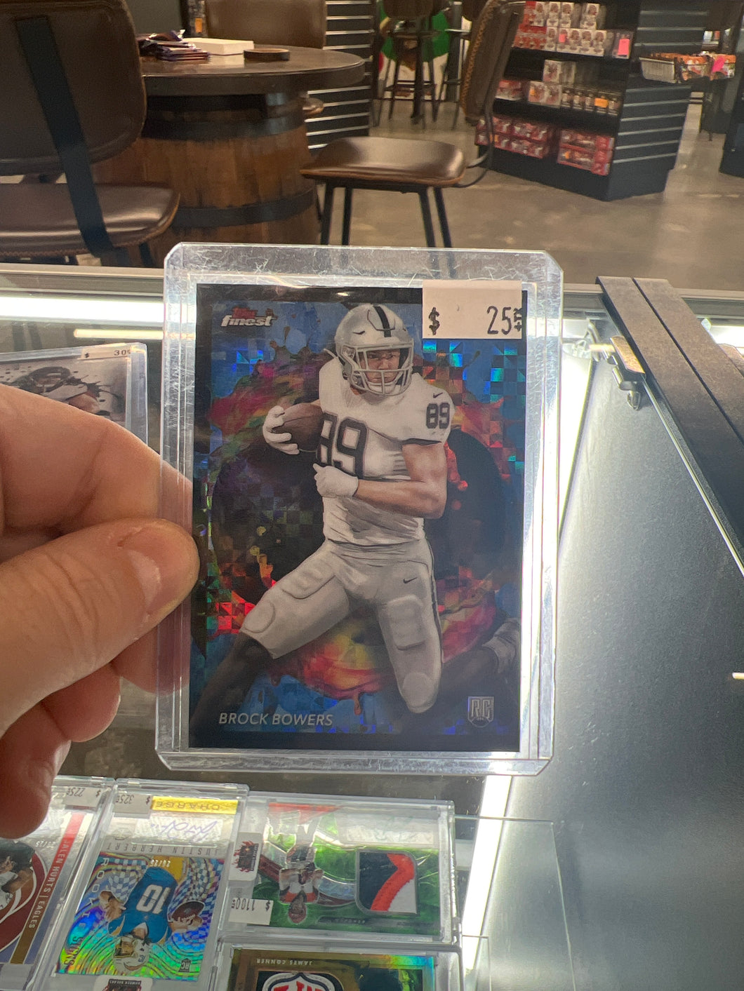 2024 Finest Brock Bowers RC Blue Checkerboard Refractor Rookie Rare #02/49