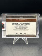 Load image into Gallery viewer, Shohei Ohtani 2024 Topps Tribute Triple Relic Card Blue /150 #TTR-SO
