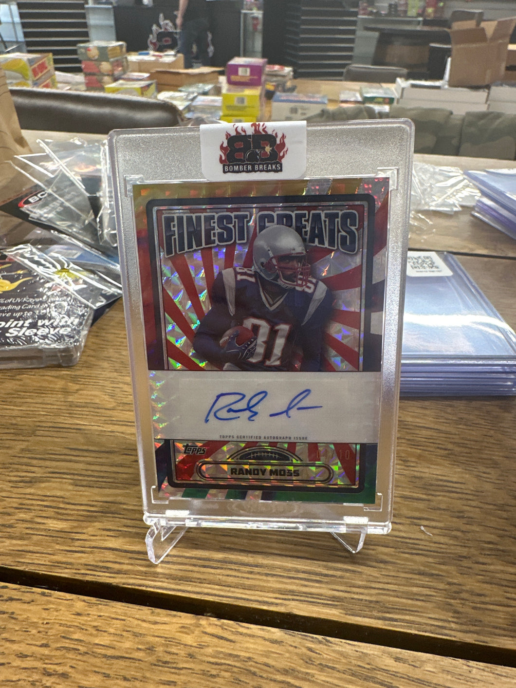 Randy Moss 2024 Topps Finest Greats Oil Spill Refractor Auto 01/10
