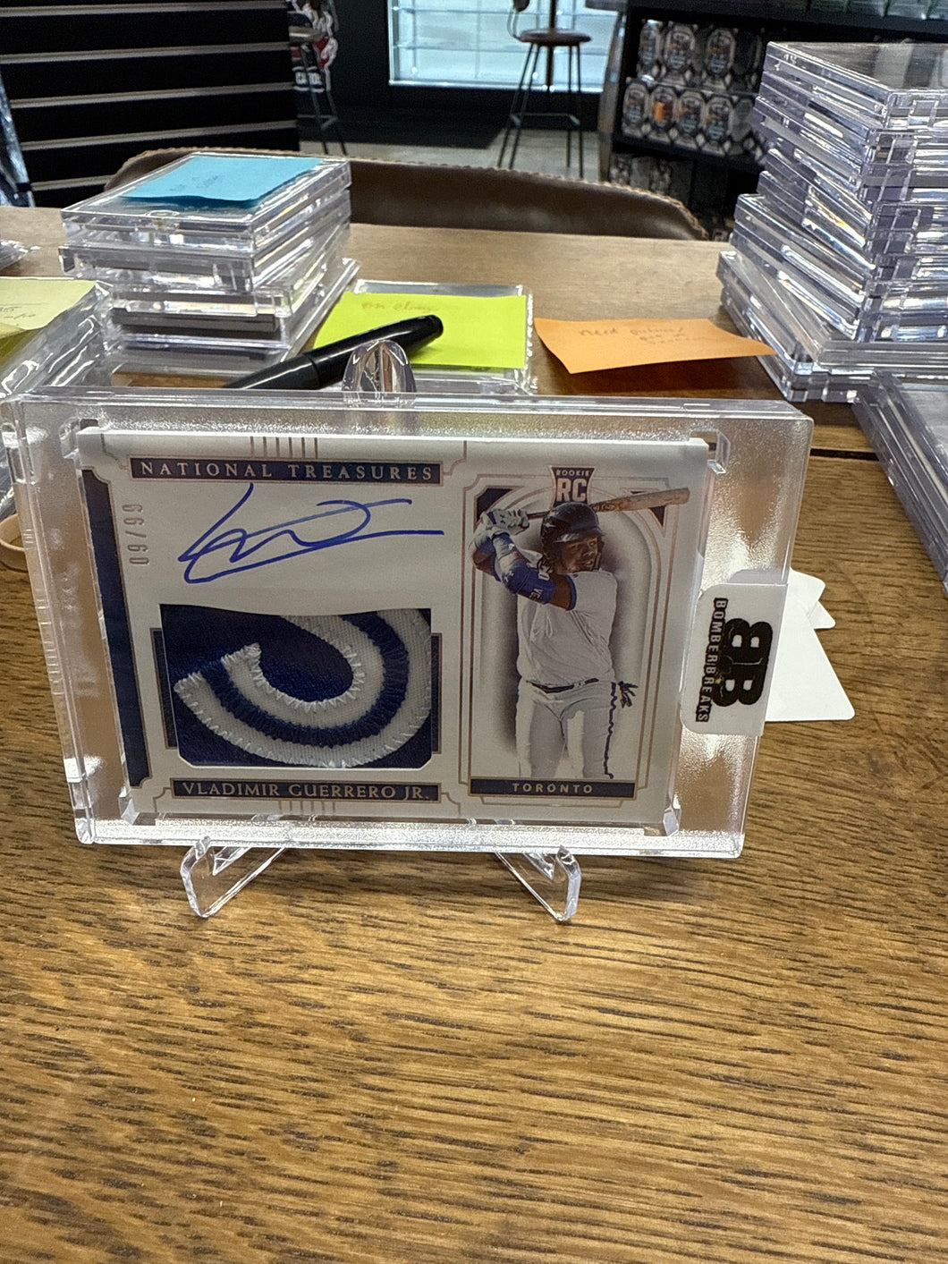 Vladimir Guerrero Jr 2019 Panini National Treasures Letter Patch Auto RC 09/99