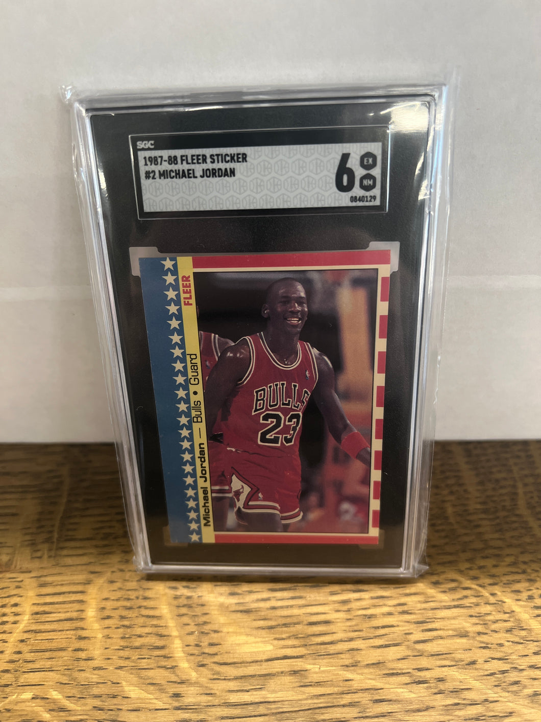 1987-88 FLEER BASKETBALL #2 MICHAEL JORDAN STICKER SGC 6