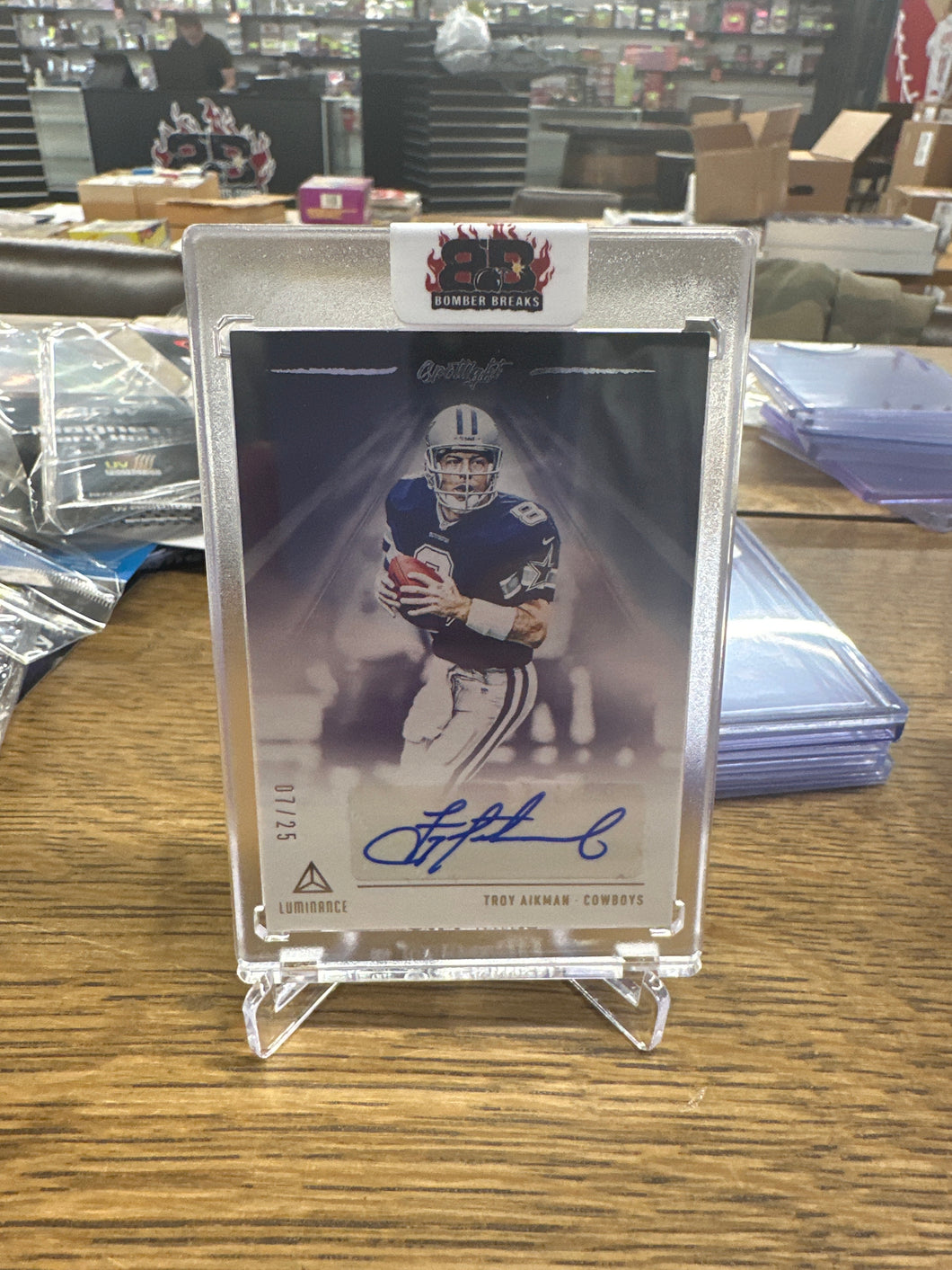Troy Aikman 2020 Panini Luminance Spotlight Signatures Auto 07/25