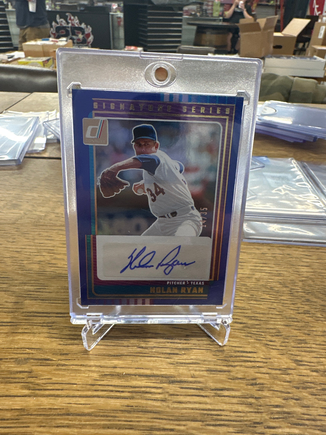 Nolan Ryan 2025 Panini Donruss Signature Series Blue Auto 14/35
