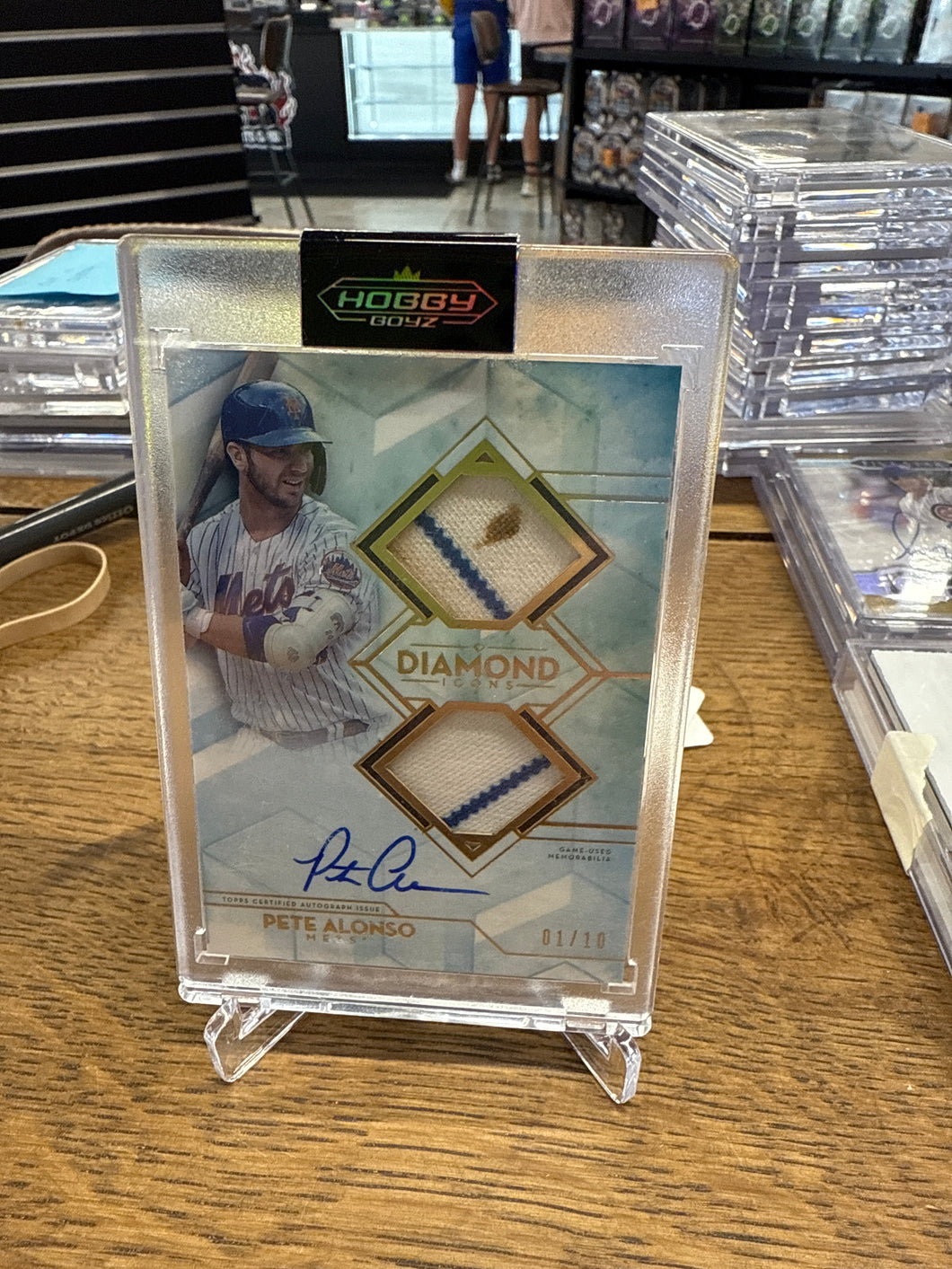 Pete Alonso 2020 Topps Diamond Icons Dual Jersey Auto 01/10