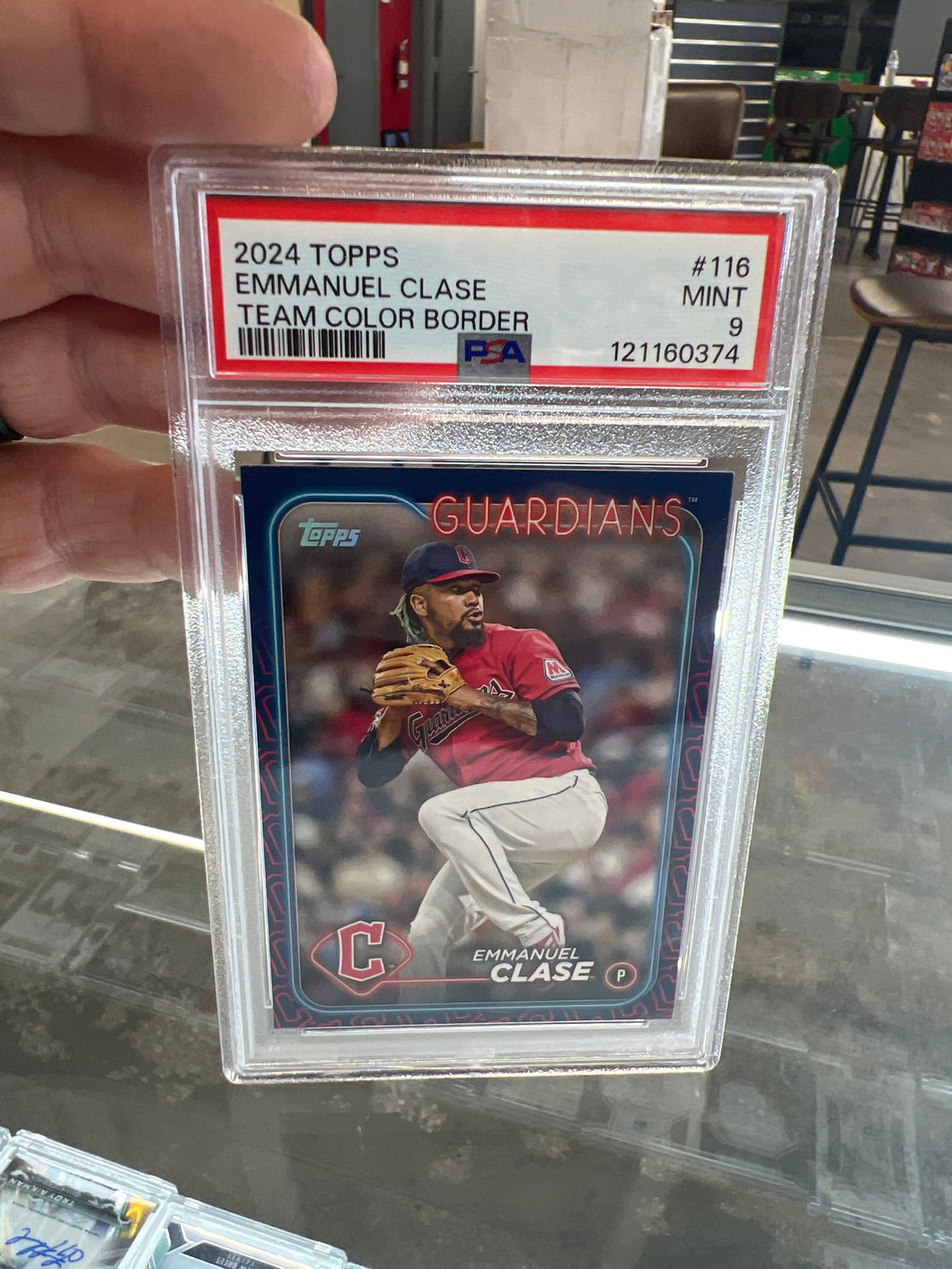 2024 Topps Emmanuel Clase  Team Color Border PSA 9 Mint Cleveland Guardians #116