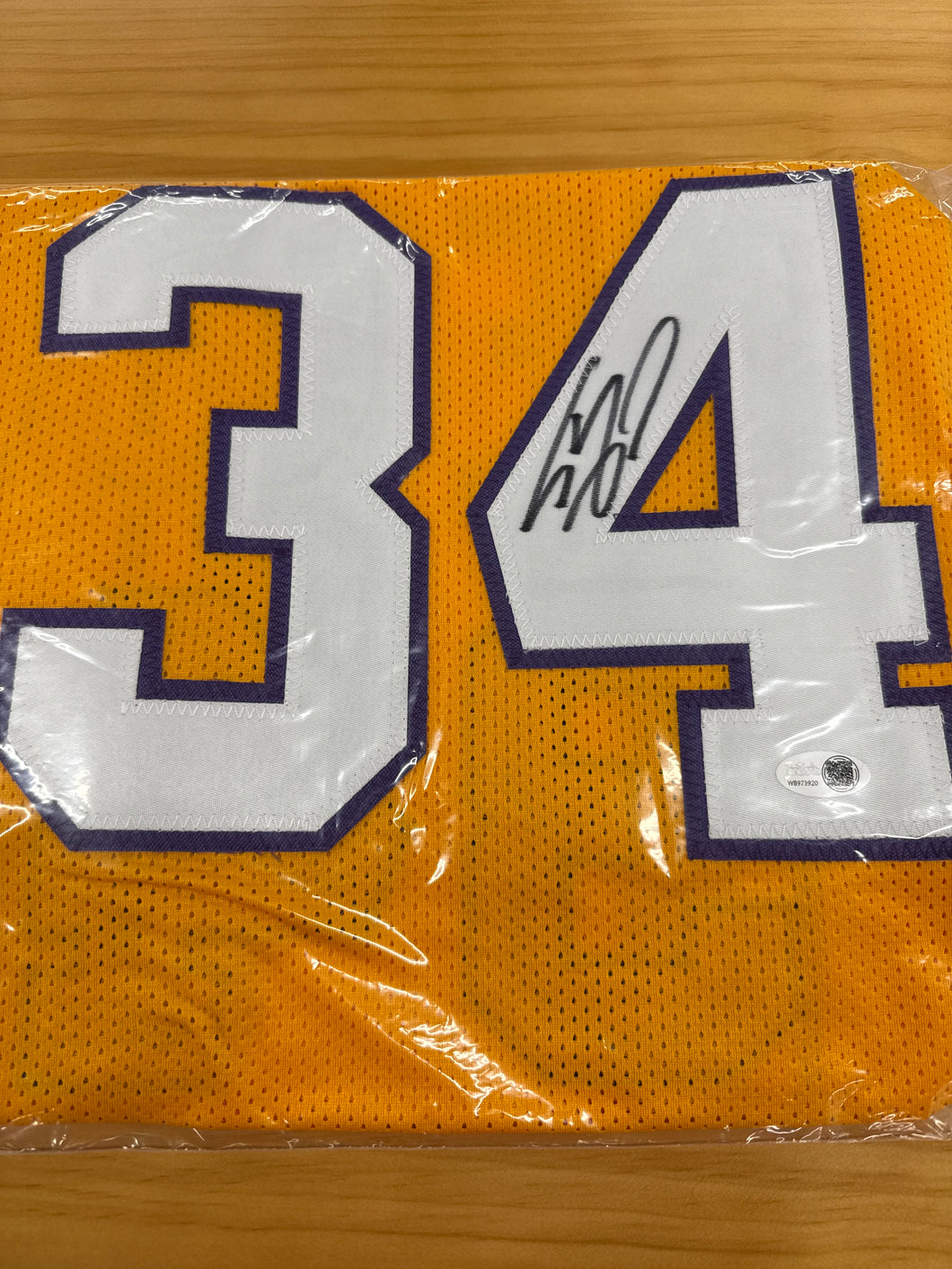 Shaquille O’Neal Lakers Yellow Autographed Jersey - COA JSA