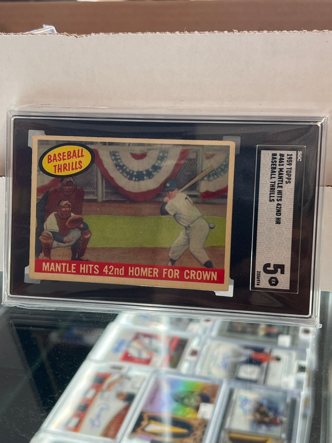 1959 Topps Baseball Thrills #461 Mantle Hits 42nd Hr SGC 5