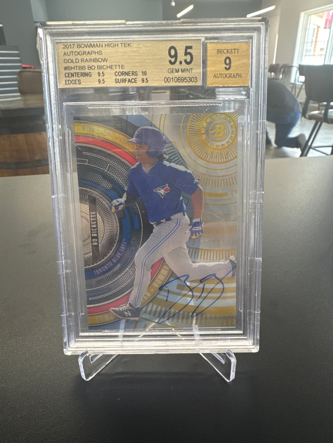 Bo Bichette 2017 Bowman High Tek Gold Rainbow Auto RC 39/50 BGS 9.5