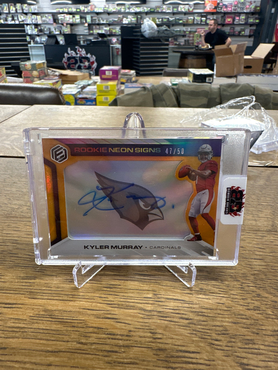 Kyler Murray 2019 Panini Elements Neon Rookie Signs Orange Auto RC 47/50