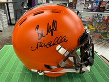 Load image into Gallery viewer, Baker Mayfield &amp; Nick Chubb Authentic Autographed Cleveland Browns Full Size Helmet - Beckett Authentication - 2015 Initial Season Helmet with Visor
