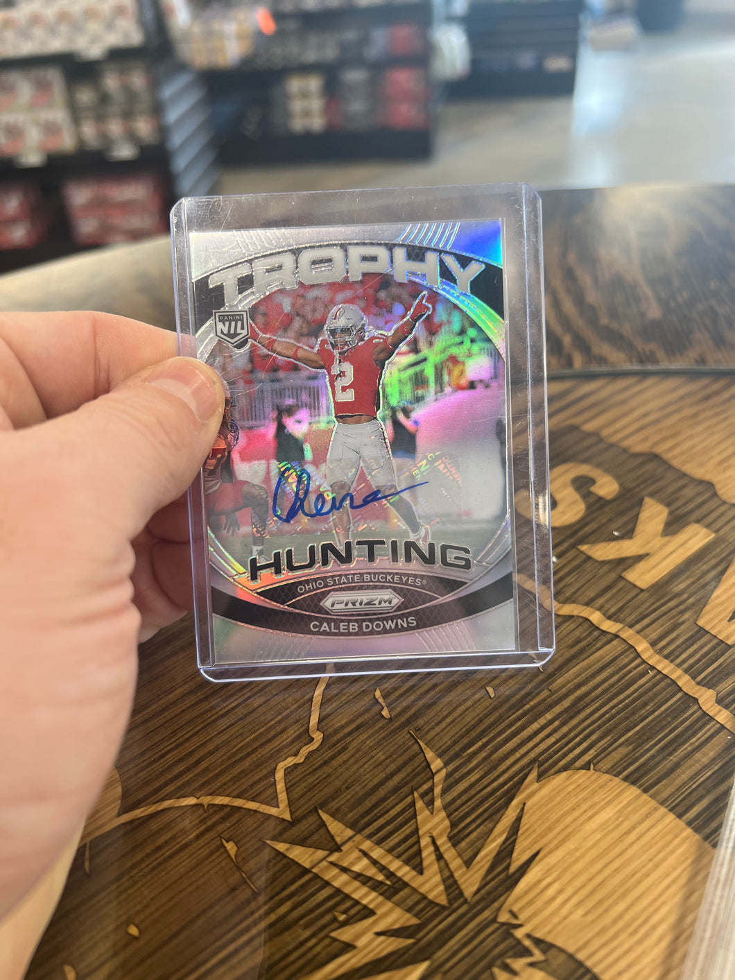 2024-25 Panini Ohio State Caleb Downs Prizm Trophy Hunting Silver RC Auto