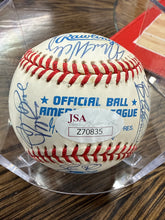 Load image into Gallery viewer, 1998 Cleveland Indians Team Signed Official American League Divisional Series Baseball JSA Authentication Z70835 Thome Alomar Vizquel Hargrove Manuel Colon
