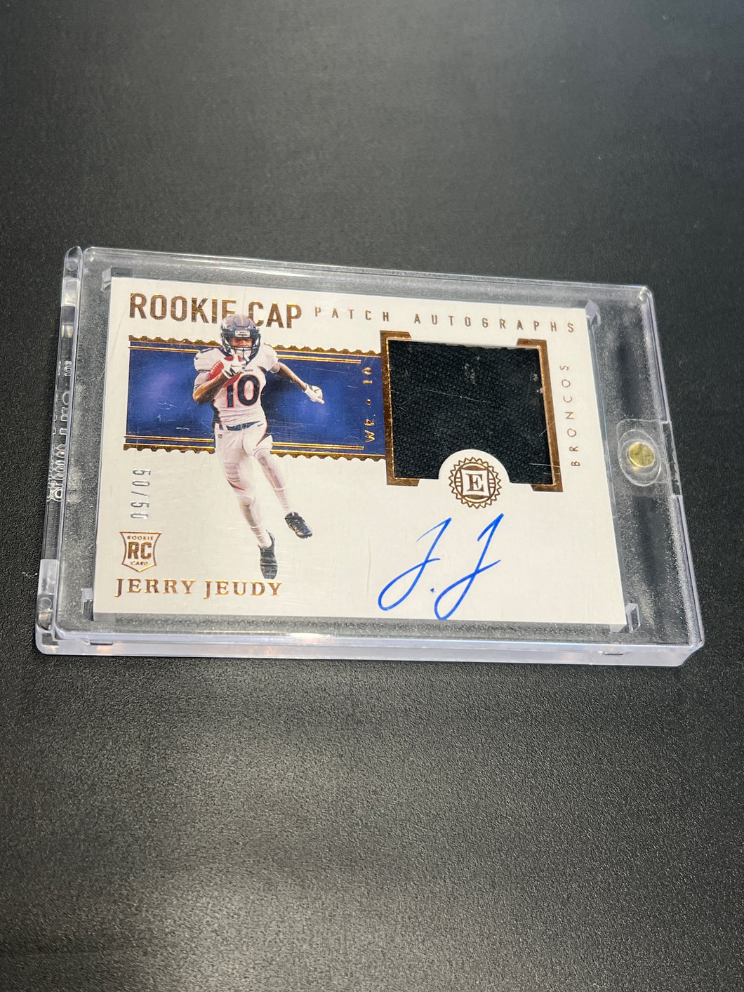 2020 Panini Encased - Rookie Cap Patch Autographs #106 Jerry Jeudy 50/50