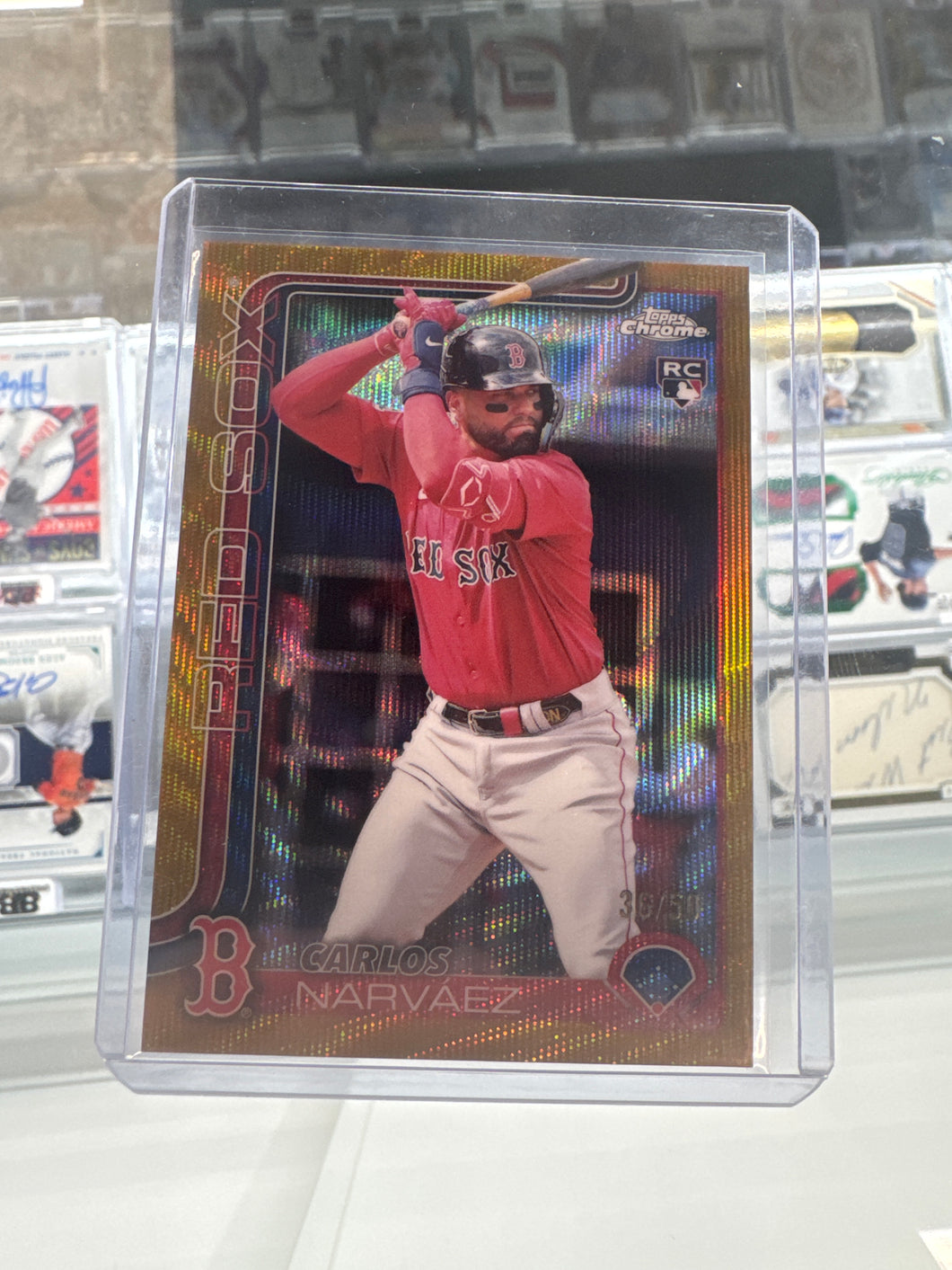 Carlos Navaez 2025 Topps Chrome Gold 36/50 Red Sox