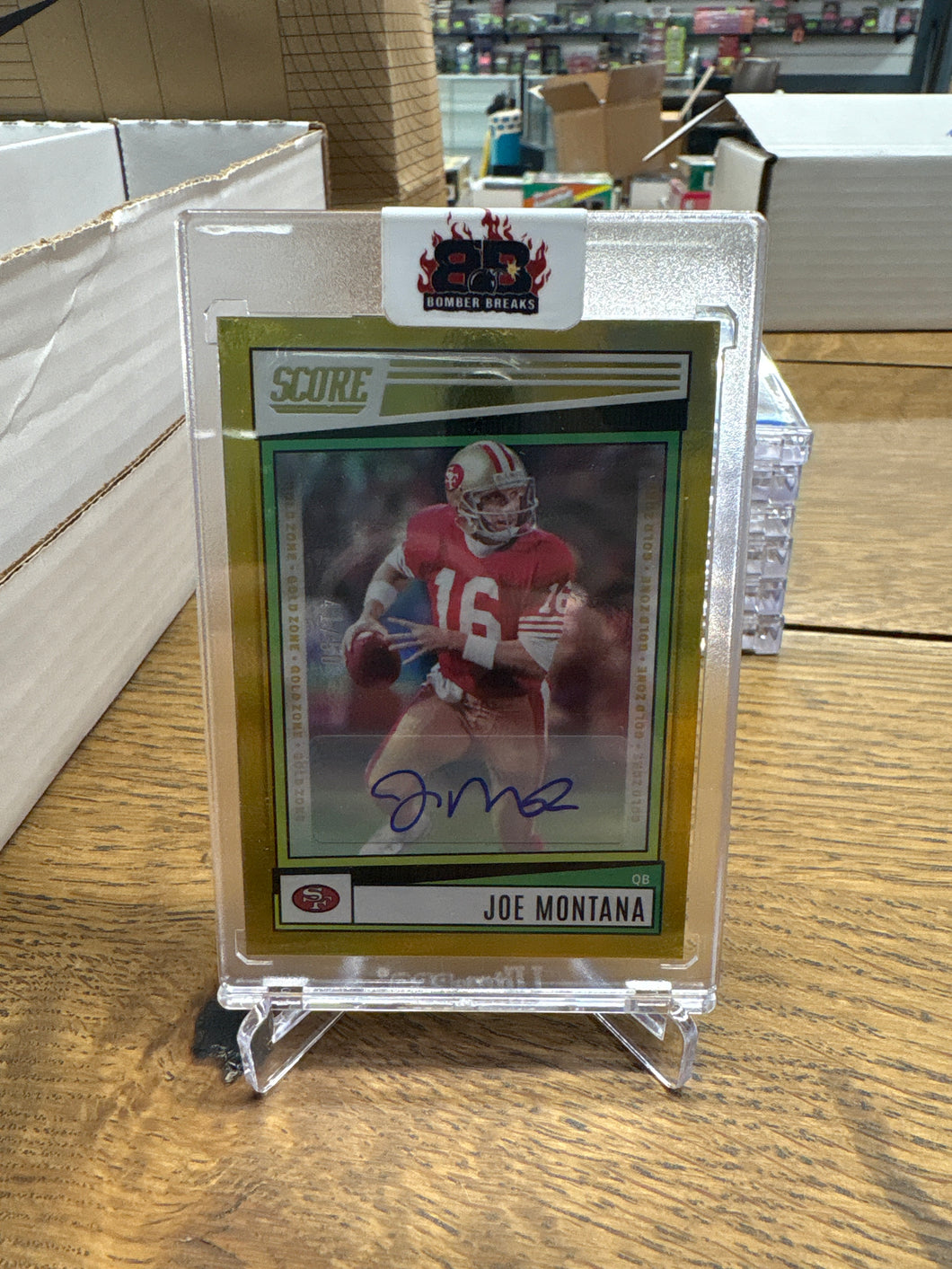 Joe Montana 2022 Panini Score Gold Zone Auto 41/50